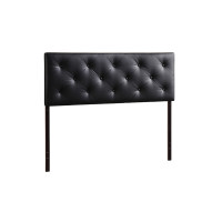 Baxton Studio BBT6431-Black-King HB Baltimore Modern and Contemporary King Black Faux Leather Upholstered Headboard